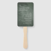 Rustikales Winterhochzeitprogramm Forest Green ID1 Fächer (Rückseite)