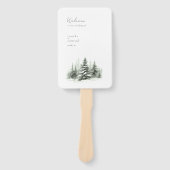 Rustikales Winterhochzeitprogramm Forest Green ID1 Fächer (Vorderseite)