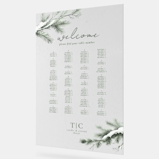 Rustikales Winterhochzeitwald Grüne ID1049 Acrylschild (Winkel)