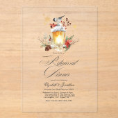 Rustikales WinterLaterne Transparentes Abendessen Acryleinladungen (Vorderseite)