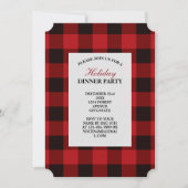 rustikales Winterlumberjack Roter Büffel kariertes Einladung (Vorderseite)