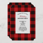 rustikales Winterlumberjack Roter Büffel kariertes Einladung (Vorne/Hinten)