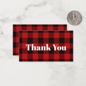 rustikales Winterlumberjack Roter Büffel kariertes Mitteilungskarte (Vorderseite/Rückseite Beispiel)