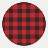 rustikales Winterlumberjack Roter Büffel kariertes Runder Aufkleber (Vorderseite)