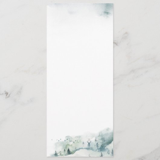 Rustikales Winterpine Tree Weihnachtsessen Menükarte (Rückseite)