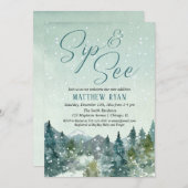 Rustikales Winterschläfchen und beobachten, Begrüß Einladung (Vorne/Hinten)