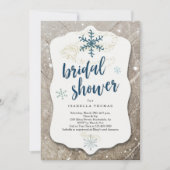 Rustikales Winterschnee-Brautparty Einladung (Vorderseite)