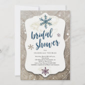 Rustikales Winterschnee-Brautparty Einladung (Vorderseite)