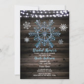 Rustikales Winterschneeflocken & Brautparty Einladung (Vorderseite)