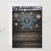 Rustikales Winterschneeflocken & Brautparty Einladung (Rückseite)