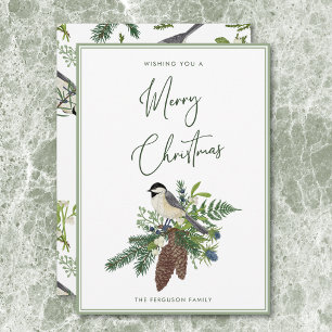 Rustikales Wintervogel & Pine Spray Weihnachten