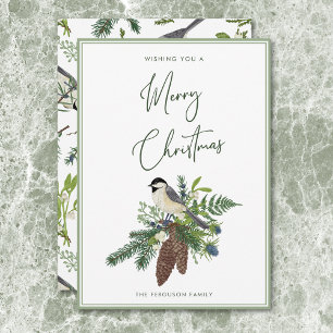 Rustikales Wintervogel & Pine Spray Weihnachten