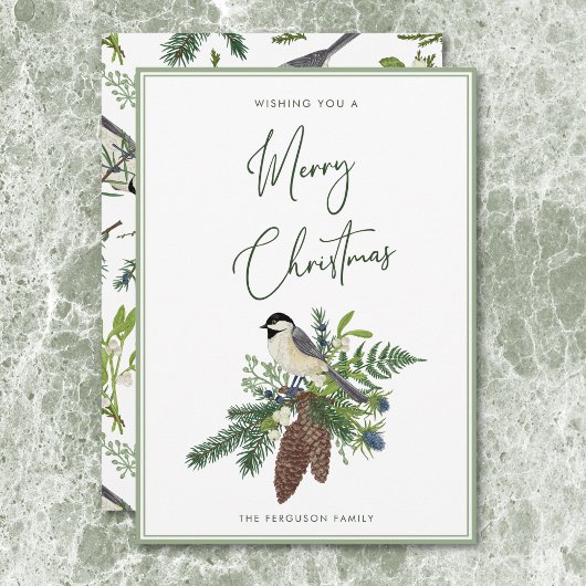 Rustikales Wintervogel & Pine Spray Weihnachten