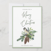 Rustikales Wintervogel & Pine Spray Weihnachten (Vorderseite)