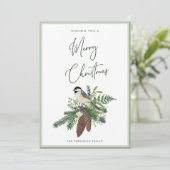 Rustikales Wintervogel & Pine Spray Weihnachten (Stehend Vorderseite)