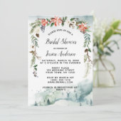 Rustikales Winterwald Brautparty Einladung (Stehend Vorderseite)