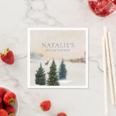 Rustikales Winterwald Brautparty Papier Napkins Serviette (Beispiel)