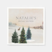 Rustikales Winterwald Brautparty Papier Napkins Serviette (Vorderseite)