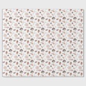 Rustikales Winterwald | Forest Bird Leaf Geschenkpapier (Flach)