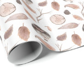 Rustikales Winterwald | Forest Bird Leaf Geschenkpapier (Rolleneckpunkt)
