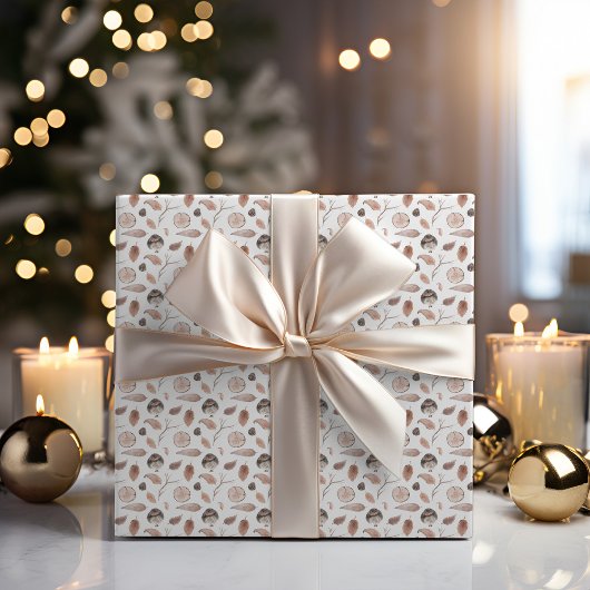 Rustikales Winterwald | Forest Bird Leaf Geschenkpapier