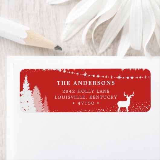 Rustikales Winterwald Hirsche Rote Adresse (Insitu)