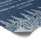 Rustikales Winterwald-Hochzeitsgunst-Schild Poster (Ecke)