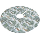 Rustikales Winterwald Polyester Weihnachtsbaumdecke (Schrägansicht)
