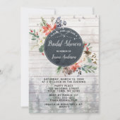 Rustikales Winterwald strahlt blühendes Brautparty Einladung (Vorderseite)