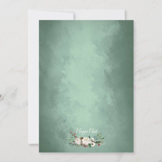 Rustikales Winterwald strahlt blühendes Brautparty Einladung (Rückseite)