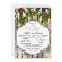 Rustikales Winterwaldland-Brautparty