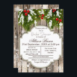 Rustikales Winterwaldland-Brautparty Einladung<br><div class="desc">Rustikal ,  Shabby Chic,  Winterwald Winter Bridal Dusche Einladungen</div>