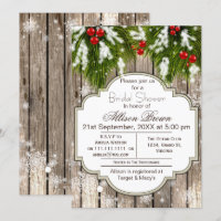 Rustikales Winterwaldland-Brautparty