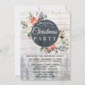 Rustikales Winterwaldlicht - Party zum Weihnachtsf Einladung (Vorderseite)