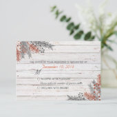 Rustikales WinterweißweinholzWedding RSVP Karte (Stehend Vorderseite)