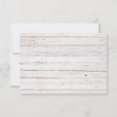 Rustikales WinterweißweinholzWedding RSVP Karte (Rückseite)