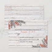 Rustikales WinterweißweinholzWedding RSVP Karte (Vorne/Hinten)