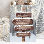 Rustikales Winterwonderland-Waldlichter Hochzeit Einladung<br><div class="desc">Winterherrliche Hochzeitseinladungen mit romantischer, schneebedeckter Waldlandschaft, schnurzackigen Lichtern und Ihrer Hochzeitsinformation auf einem rustikalen Holzschild. Für weitere Personalisierungen klicken Sie bitte auf die Schaltfläche "Anpassen", um diese Vorlage zu ändern. Alle Textstile, Farben und Größen können nach Ihren Wünschen angepasst werden. Weitere passende Hochzeitsartikel findest du in meinem Shop www.zazzle.com/special_stationery, aber...</div>