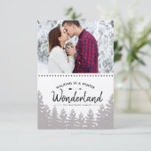 Rustikales Winterwunderland | Mountain Foto Card Einladung (Stehend Vorderseite)