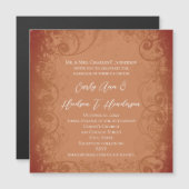 Rustikales wirl Terracotta Coral Wedding Einladung (Vorne/Hinten)