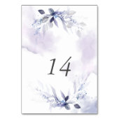 Rustikales Wispy Violet Wasserfarbe Blätter Tischn Tischnummer (Rückseite)