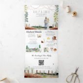 Rustikales Wochenende im Wald | Waldhochzeit Dreifach Gefaltete Einladung (Innenseite)