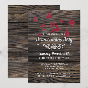 Rustikales Wohn Winter Holiday Housewarming Party Einladung
