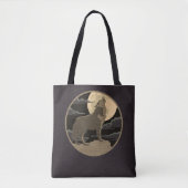 Rustikales Wolf Howling Moon Night Sky Logo Tasche (Vorderseite)