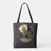 Rustikales Wolf Howling Moon Night Sky Logo Tasche (Rückseite)