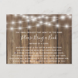 Rustikales Wood BabyQ Kinderdusche mit einer Reser Einladungspostkarte