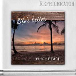 Rustikales Wood Beach Foto Magnet