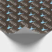 Rustikales Wood Blue Ier Boy Baby Dusche Geschenkpapier (Ecke)