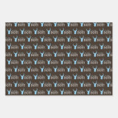 Rustikales Wood Blue Ier Boy Baby Dusche Geschenkpapier Set (Vorderseite)