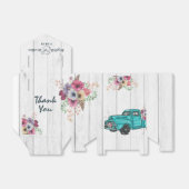 Rustikales Wood Boho Aquamarine LKW Hochzeit Geschenkschachtel (Ungefaltet)